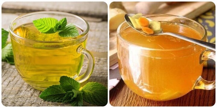 Trà bạc hà và trà nghệ rất tốt cho gan