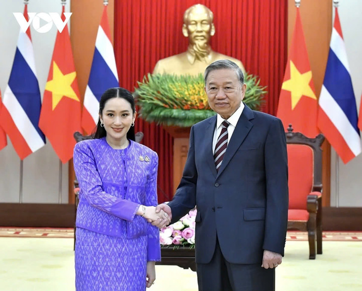 Tổng Bí thư Tô Lâm tiếp Thủ tướng Thái Lan Paetongtarn Shinawatra.