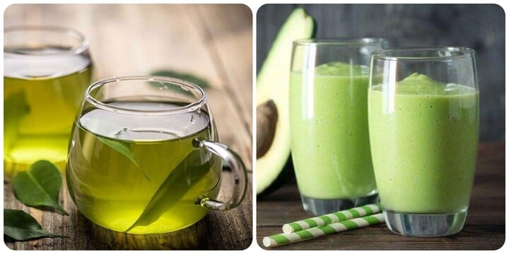 Nước trà xanh và sinh tố bơ là hai thức uống giúp hạ cholesterol và đường huyết