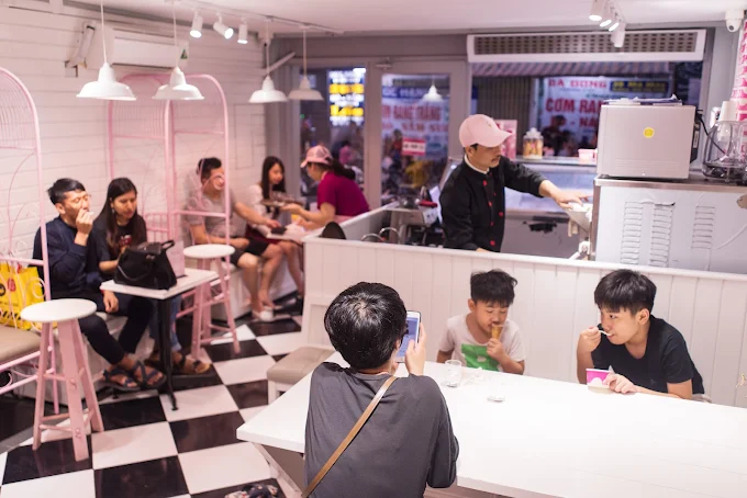 GioiA Gelati, một trong những quán kem Gelato ngon ở Hà Nội. (Ảnh: Đà Phạm)