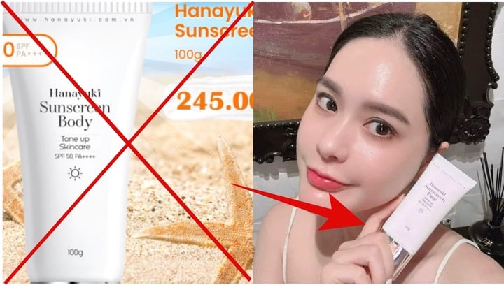 Đoàn Di Băng giới thiệu sản phẩm Hanayuki Sunscreen Body.