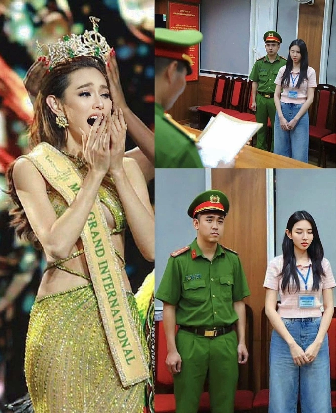 Fanpage Missosology đăng tải hình ảnh Thùy Tiên làm việc với cơ quan chức năng.