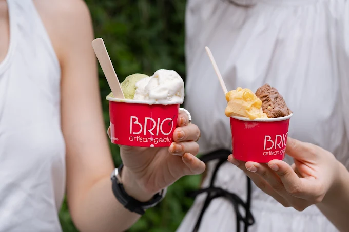 Với phong cách trẻ trung, BRIO Artisan Gelato là điểm đến lý tưởng cho buổi hẹn cuối tuần. (Ảnh: Camelia)