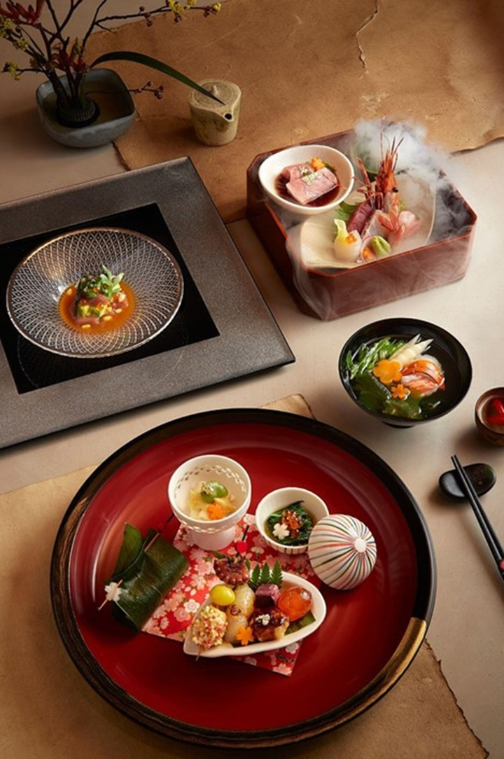 Một số món đặc sắc trong Menu Kaiseki “Kisetsu no Kawarime”. (Ảnh: Hatoyama)