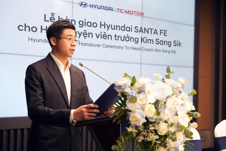 Ông Nguyễn Anh Tú, Tổng Giám đốc của Công ty cổ phần Liên doanh ô tô Hyundai Thành Công Việt Nam chia sẻ tại sự kiện.