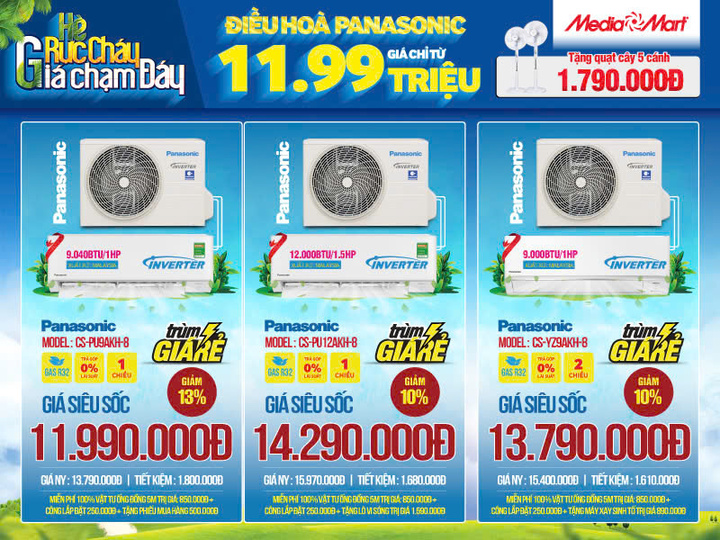 Đón hè rực cháy: Điều hòa Panasonic đồng loạt giảm sâu, giá chạm đáy - 3
