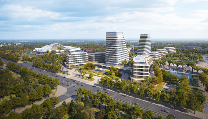 Trung tâm Chính trị - Hành chính TP Hải Phòng, nơi các cán bộ tỉnh Hải Dương và TP Hải Phòng làm việc sau khi sáp nhập.