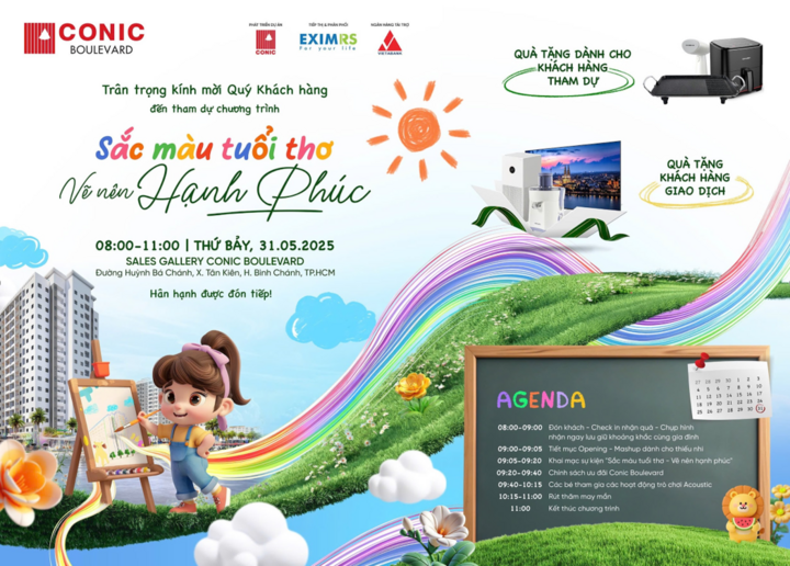 Thông tin sự kiện Sắc màu tuổi thơ tại Conic Boulevard.