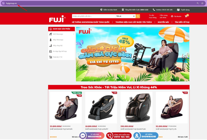 Trang web chính thức của thương hiệu Fuji.