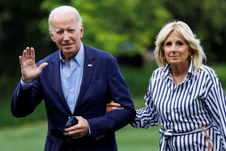 Vợ chồng Tổng thống Mỹ Joe Biden. (Ảnh: Xinhua)
