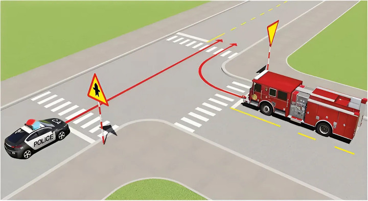 Xe nào được quyền đi trước trong trường hợp này? - 1