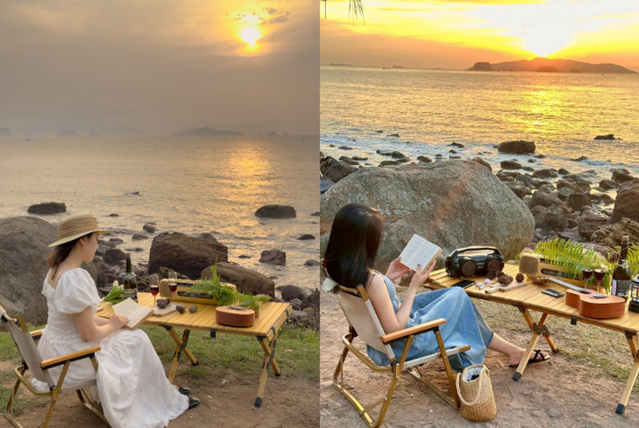 Cảnh bình minh hay hoàng hôn tại bãi Đông được du khách đặc biệt yêu thích. (Ảnh: Quốc Duy)