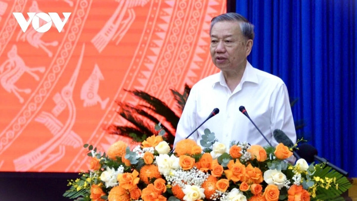 Tổng Bí thư Tô Lâm phát biểu chỉ đạo tại buổi làm việc với Ban Thường vụ 2 tỉnh Gia Lai và Bình Định