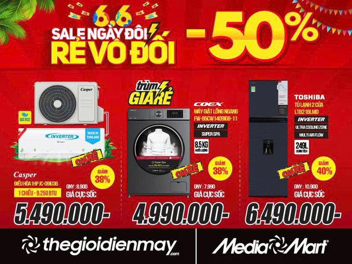 6.6 Sale ngày đôi - rẻ vô đối: MediaMart giảm sốc đến 50% hàng nghìn sản phẩm - 3