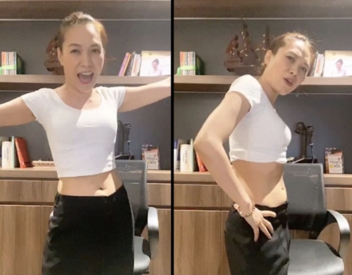 Mỹ Tâm khoe vòng 2 để chứng minh không mang bầu.