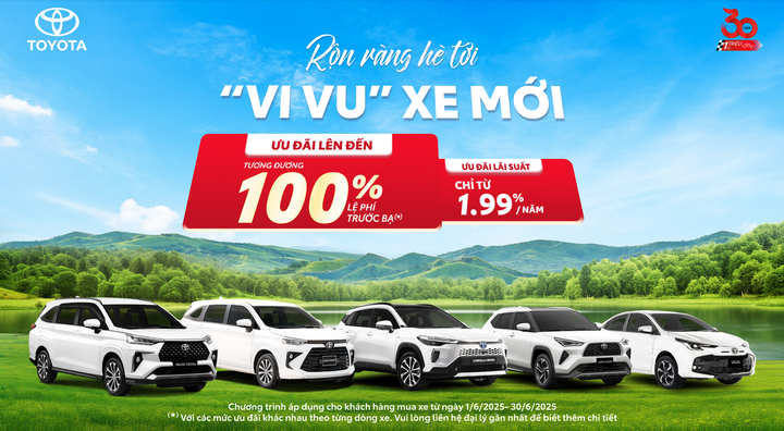 Toyota ưu đãi đến 100% lệ phí trước bạ cho khách hàng mua xe trong tháng 6 - 1