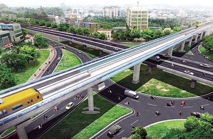 Phối cảnh tuyến đường sắt đô thị số 5.