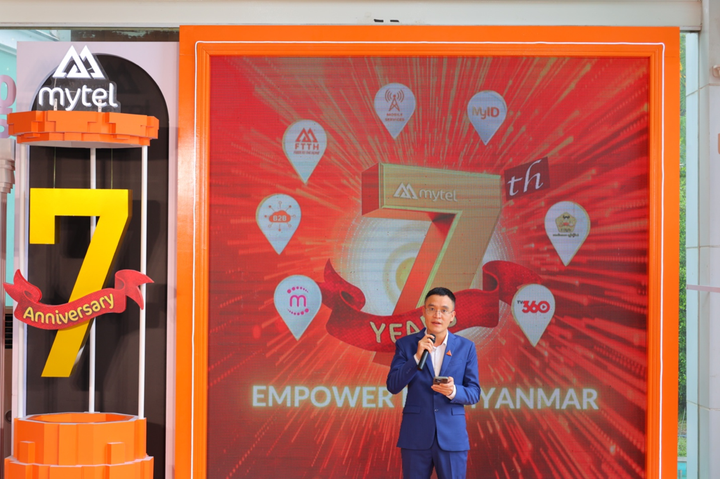 Ông Ngô Vĩnh Quý, Tổng giám đốc Mytel, tại lễ kỷ niệm 7 năm thành lập.