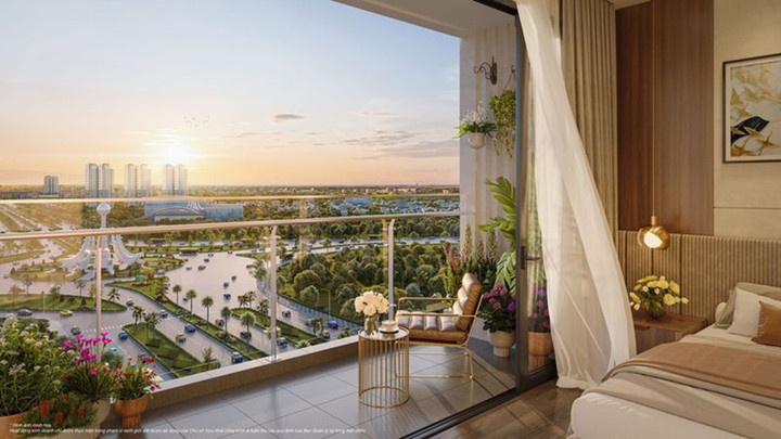 Khung cảnh đại lộ Hùng Vương nhìn từ căn hộ The K-Park Avenue.