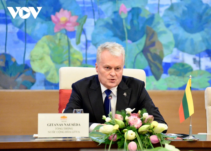 Tổng thống Cộng hòa Litva Gitanas Nauseda phát biểu.