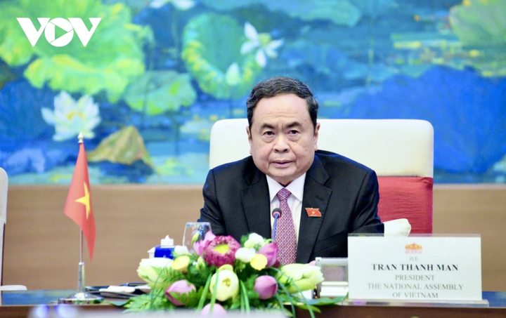 Chủ tịch Quốc hội Trần Thanh Mẫn phát biểu.