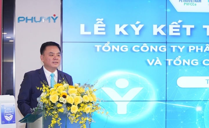 Ông Nguyễn Xuân Hòa - Chủ tịch HĐQT Phú Mỹ - phát biểu tại Lễ ký kết.