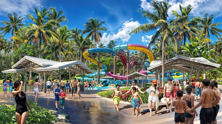 Công viên nước Sun World quy mô 20 trò chơi đáp ứng nhu cầu cư dân và du khách.