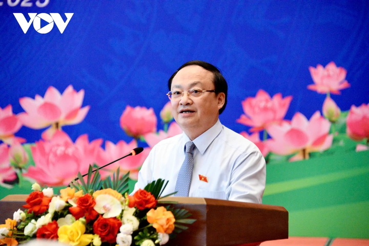 Tổng Giám đốc Đài Tiếng nói Việt Nam Đỗ Tiến Sỹ phát biểu tại cuộc gặp mặt.