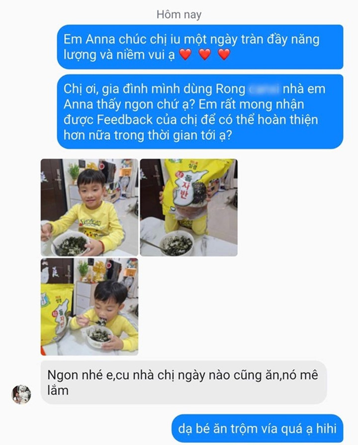 Các khách hàng nhí vô cùng yêu thích rong biển tẩm gia vị Sung Gyung.