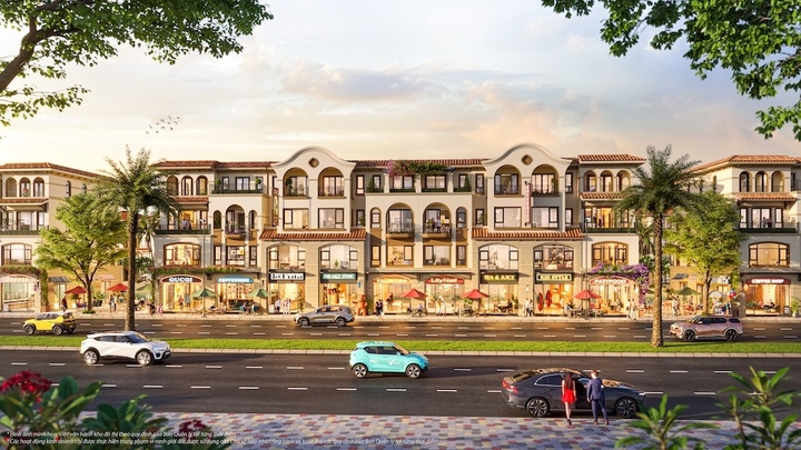 Shoptel Isla Bella có mặt tiền rộng từ 5 - 5,5m trên trục đại lộ Tia Sáng và Hạnh Phúc - hai tuyến giao thương chính của Vinhomes Royal Island.
