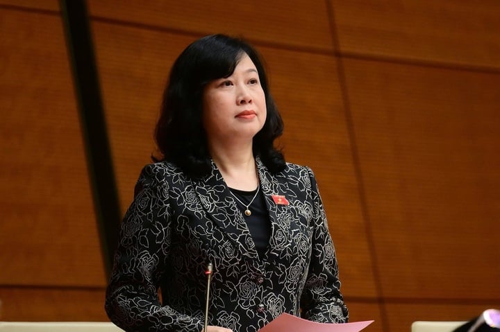 Bộ trưởng Bộ Y tế Đào Hồng Lan. (Ảnh: Media Quốc hội).