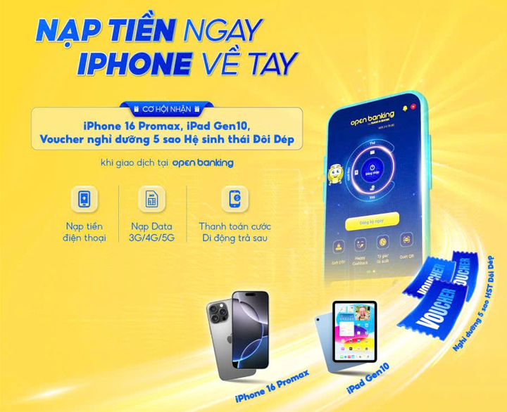Khách hàng có cơ hội trúng thưởng iPhone 16 cùng nhiều phần quà hấp dẫn khác.
