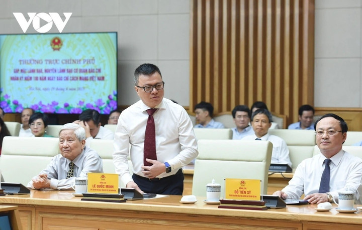 Ủy viên Trung ương Đảng, Tổng Biên tập Báo Nhân dân, Chủ tịch Hội nhà báo Việt Nam Lê Quốc Minh.