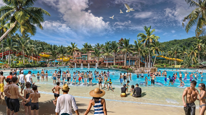 Công viên nước Sun World quy mô 20 trò chơi là điểm nhấn của dự án.