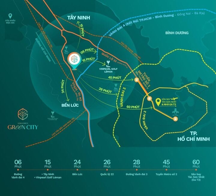 Vinhomes Green City sở hữu vị trí chiến lược giữa trung tâm tam giác kinh tế vàng phía Nam.