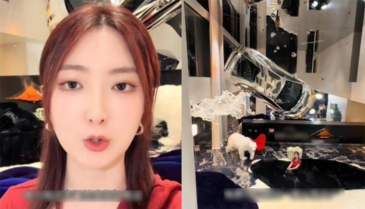 Daye khoe cô tốn 290 tỷ đồng để trang trí biệt thự, trong đó chiếc ô tô gắn trên tường đã có giá 29 tỷ đồng.