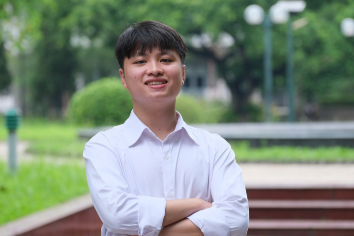 Phạm Trần Tiến Khánh, học sinh trường THPT Chuyên Bắc Ninh. (Ảnh: Ngọc Trang)