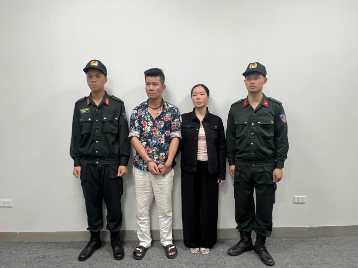 Vợ chồng đối tượng Nguyễn Thị Mai Anh.