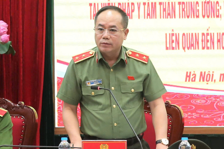 Trung tướng Nguyễn Thanh Tùng, Giám đốc Công an TP Hà Nội thông tin về vụ án