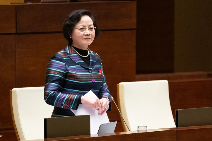 Bộ trưởng Nội vụ Phạm thị Thanh Trà. (Ảnh: Media Quốc hội).