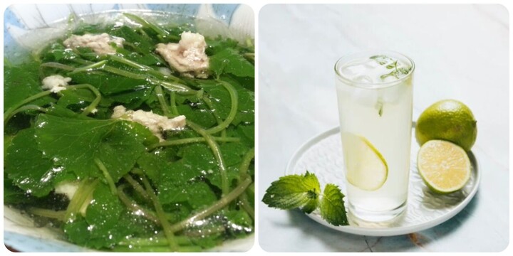Canh rau má và nước chanh là những món canh và thức uống rất tốt cho thận