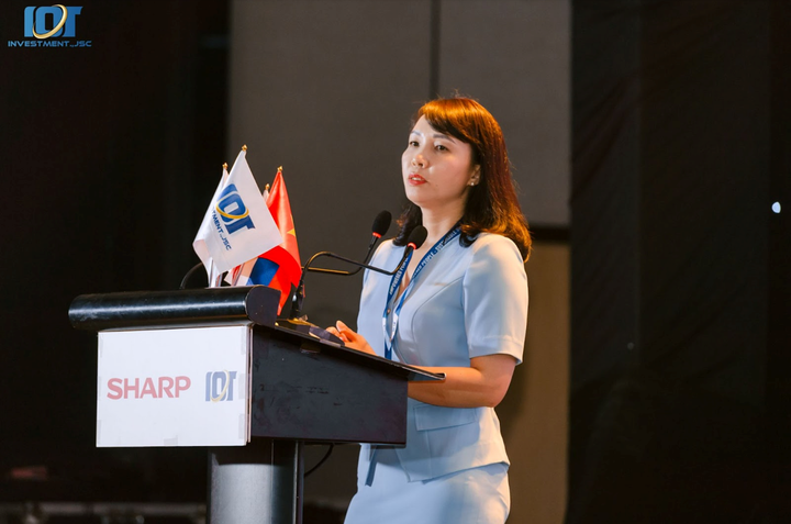 Bà Phạm Thị Thành – Giám đốc Công ty TNHH Thương mại và Dịch vụ Thiết bị Thành Công - chia sẻ tại hội nghị.