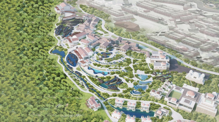 Công viên suối khoáng nóng nằm trong tổ hợp dự án của Sun Group tại Kim Bôi, Hòa Bình.