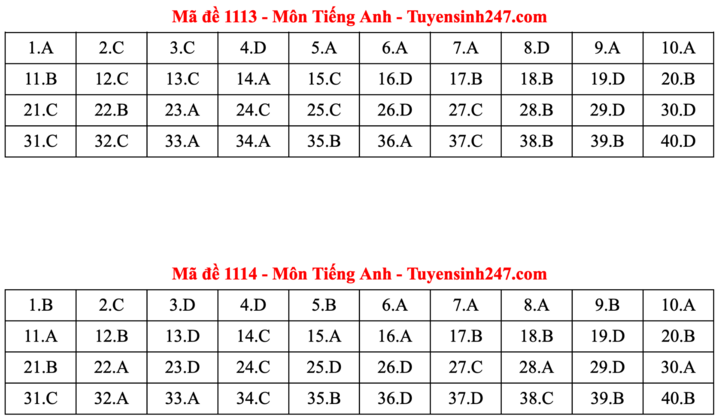Đáp án đề thi môn tiếng Anh tốt nghiệp THPT năm 2025 tất cả mã đề - 7