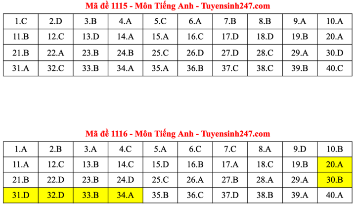 Đáp án đề thi môn tiếng Anh tốt nghiệp THPT năm 2025 tất cả mã đề - 8