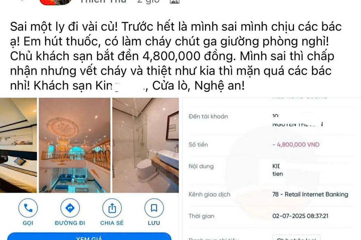 Bài đăng của du khách. (Ảnh chụp màn hình)