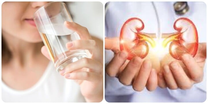 Uống đủ nước giúp thận luôn khoẻ mạnh.