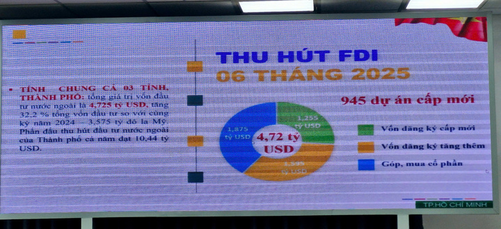 TP.HCM phấn đấu thu hút vốn đầu tư nước ngoài năm 2025 đạt 10,44 tỷ USD.