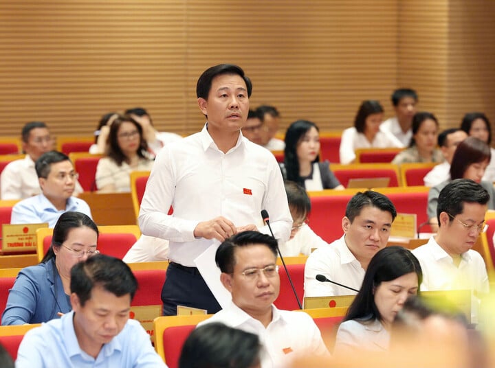 Giám đốc Sở NN&MT Nguyễn Xuân Đại trả lời chất vấn. (Ảnh: N. Hải)