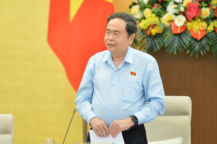 Chủ tịch Quốc hội Trần Thanh Mẫn phát biểu tại phiên họp. (Ảnh: Phạm Thắng)